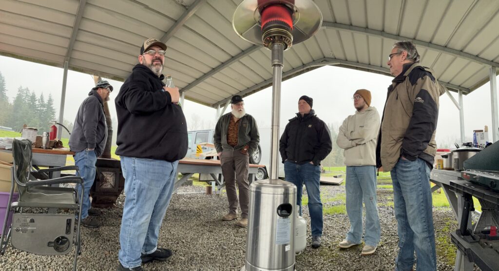 The group l to r 
Troy Cook, Loran Koch, Dan Sinclair, Scott Bartlett and his son Skyler. Stewart Smith 
