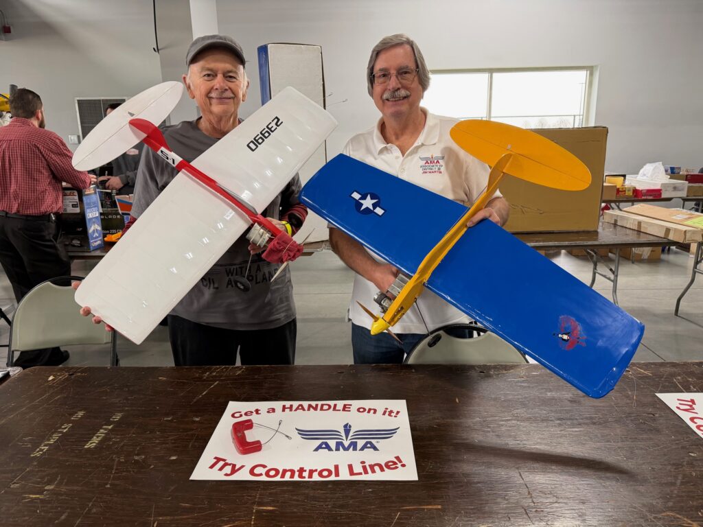 L-R Ed Wallace and DIII AVP Jim Martin promoting Controline flying in Southwestern Ohio.