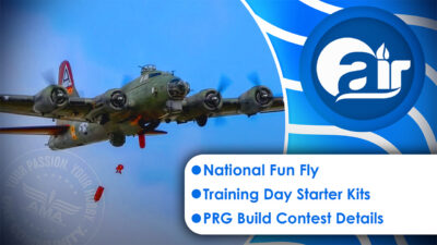 April 2026 AMA Air thumbnail image featuring a model B-17 bomber