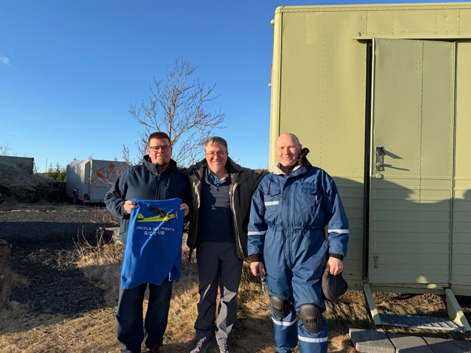 (L-R): Sverrir, the author, and Magnus at Sudurnes RC Club