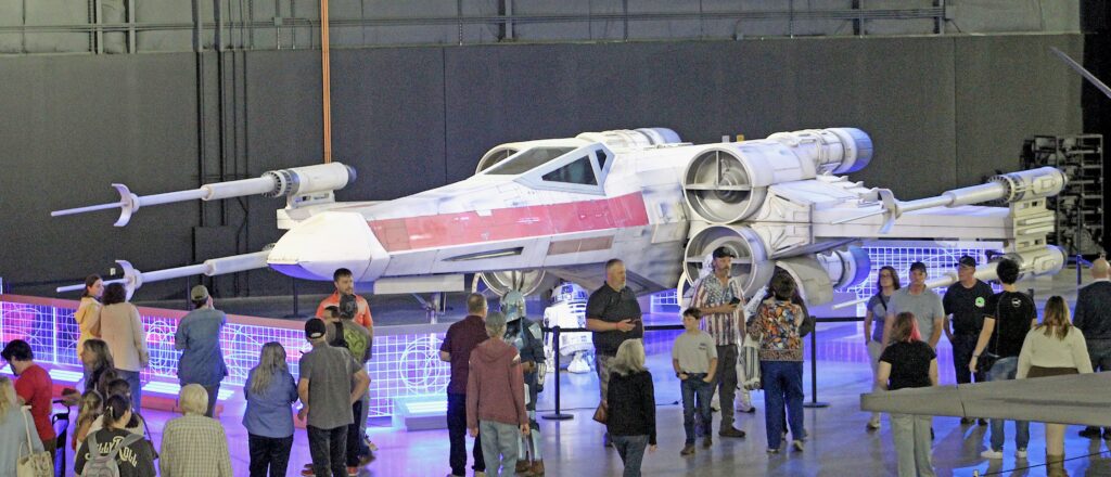   Luke Skywalker&rsquo;s X-wing starfighter. It drew a crowd!  