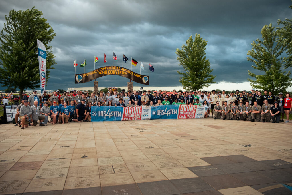 Group photo of all teams at the 2025 UAS4STEM Nationals Competition. 
