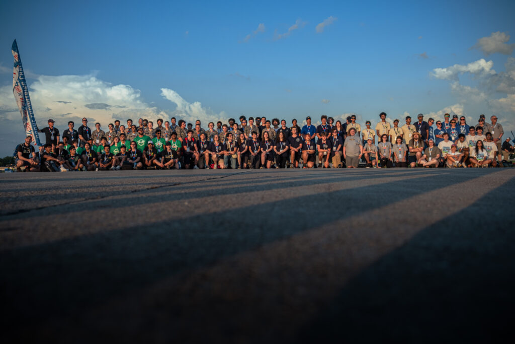 Group photo of all teams at the 2025 UAS4STEM Nationals Competition. 