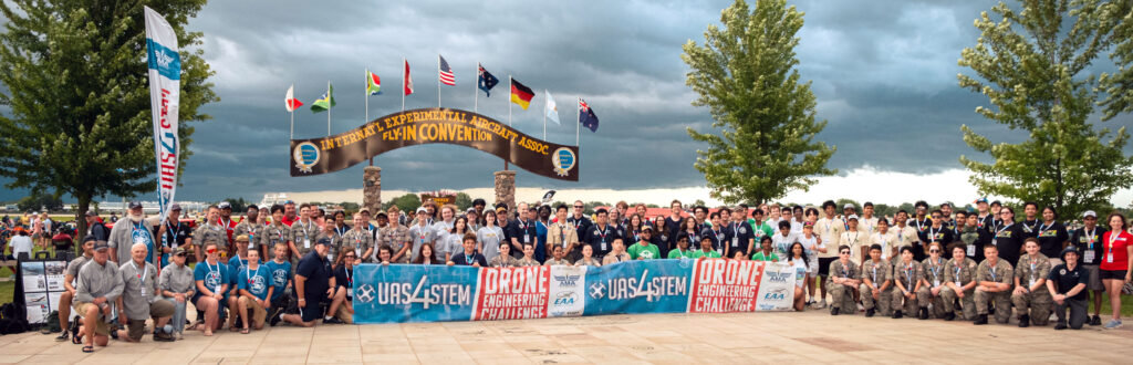 Finalists at the 2025 UAS4STEM competition pose for a photo.