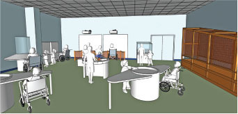 Concept view of the gallery. Note that the drawings are subject to change as the project continues to progress.